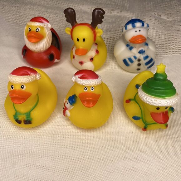 Rubber Duck Jeep Dash Pool Bath Cruise Ducky Ducking Lot of 6 Christmas Santa - Picture 1 of 6